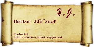Henter József névjegykártya